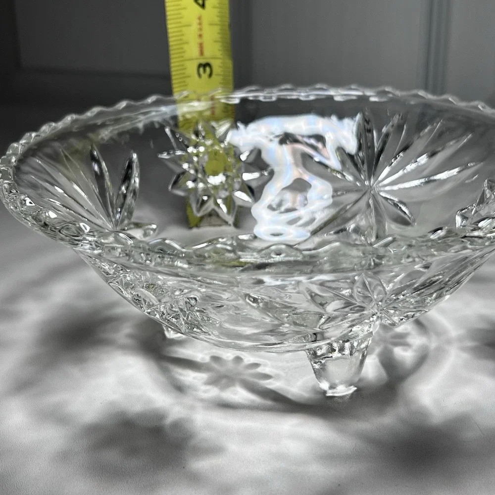 Vintage Anchor Hocking EAPC Precut Star Of David Glass‎ Bowl 6 1/2